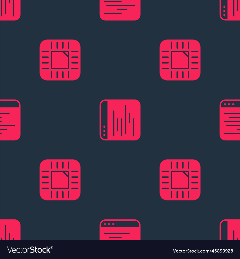 Set Prozessor mit cpu und Software auf nahtlos vector image Set Prozessor mit cpu und Software auf nahtlos