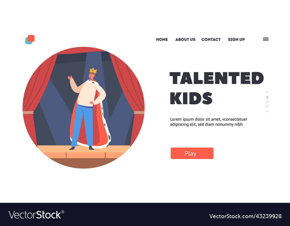 Talented kids landing page template little boy