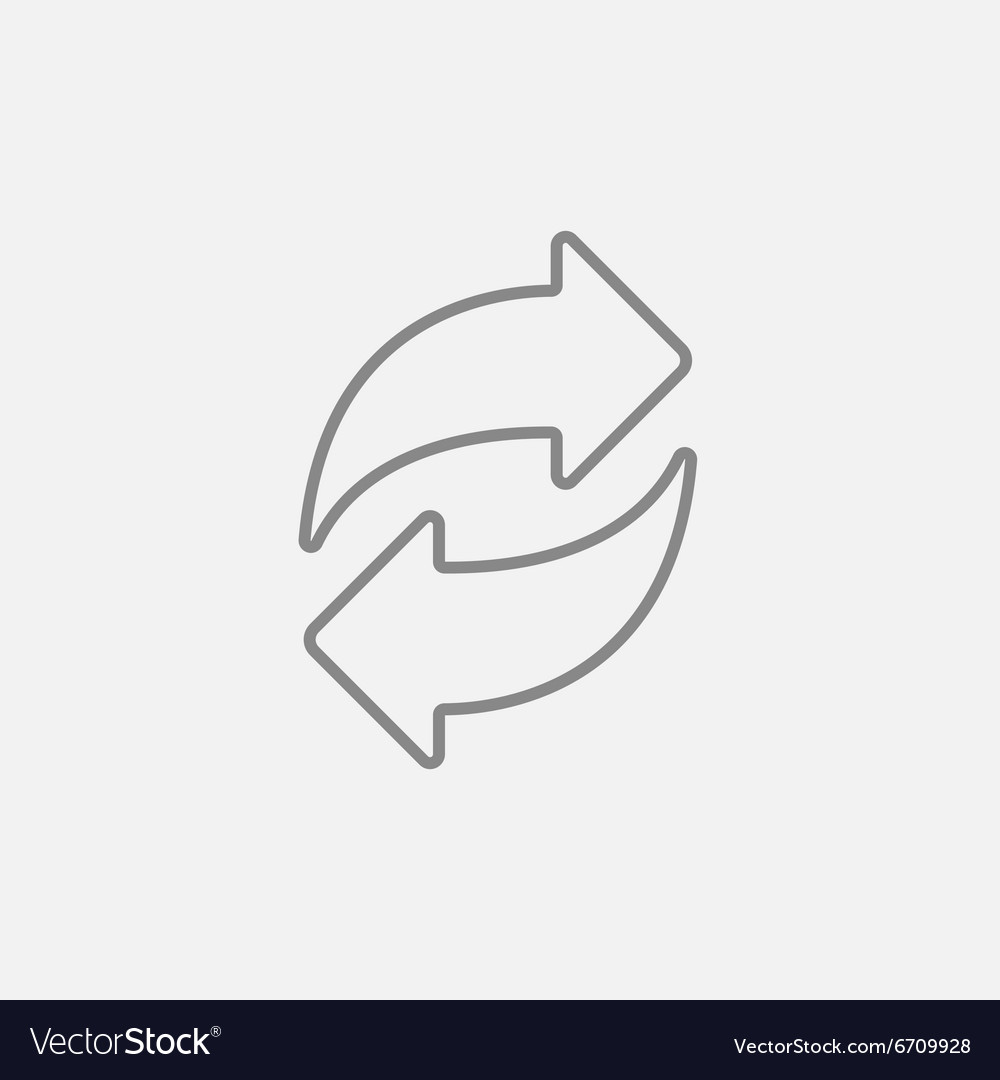 Two circular arrows line icon