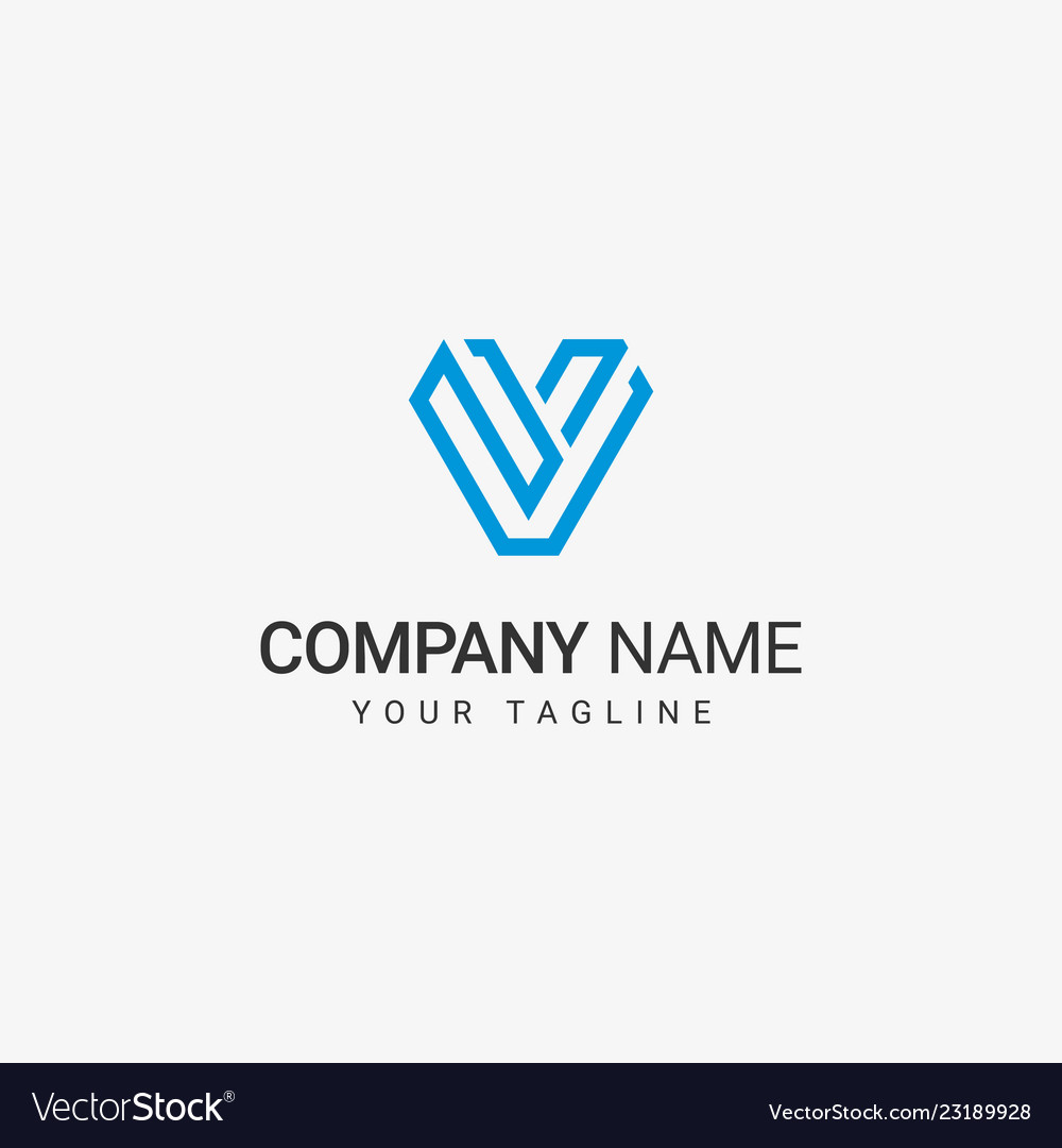 V line art logo Royalty Free Vector Image - VectorStock