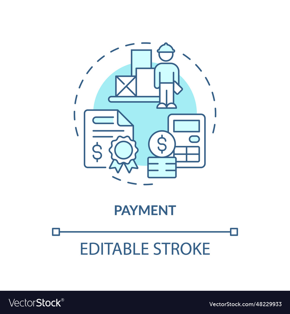 2d customizable payment blue icon concept Vector Image