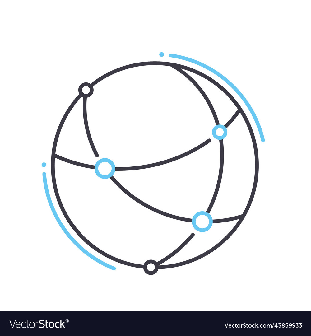 Global connection concept line icon outline vector image Global connection concept line icon outline