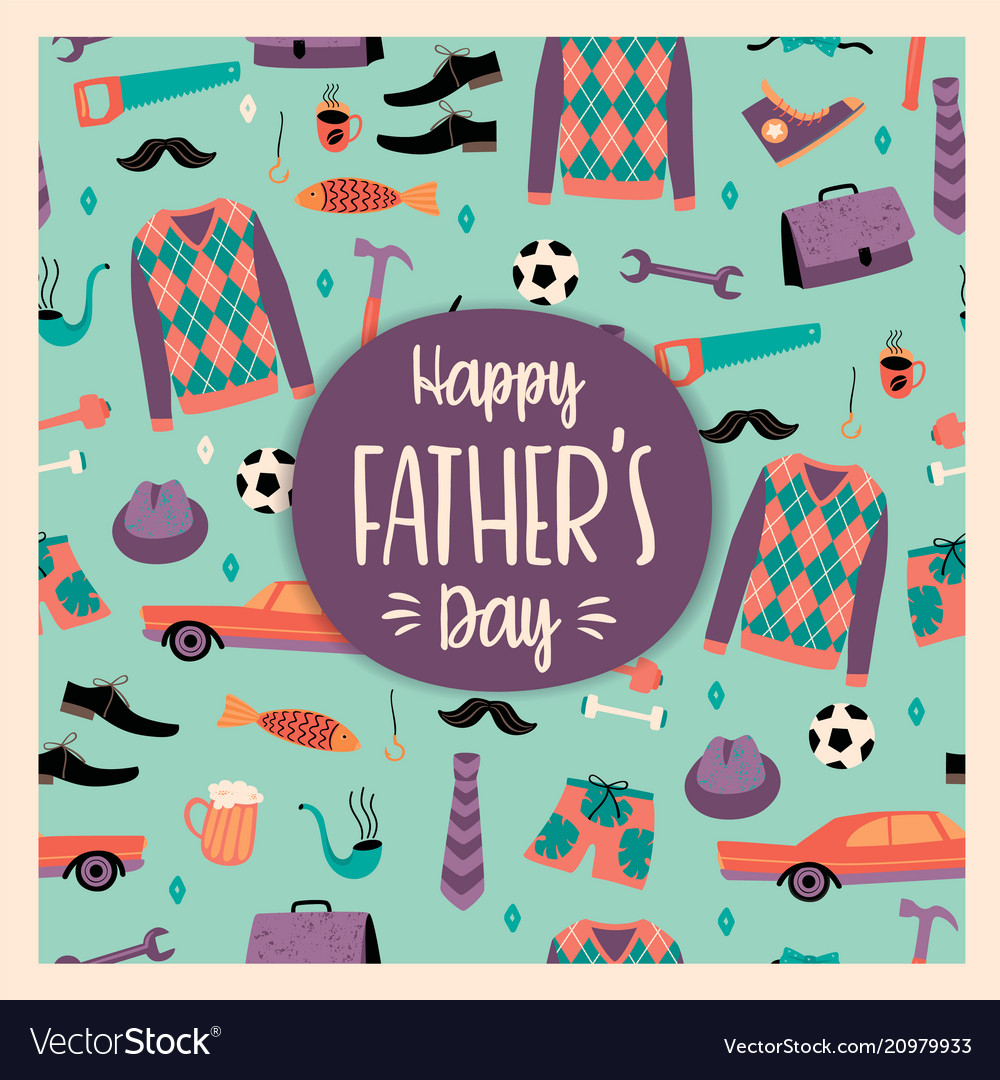 Happy fathers day templates Royalty Free Vector Image