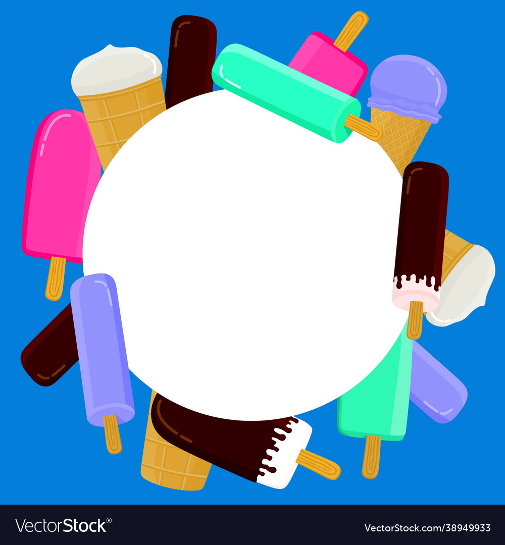 Ice cream frame with an empty space for text vector image Ice cream frame with an empty space for text