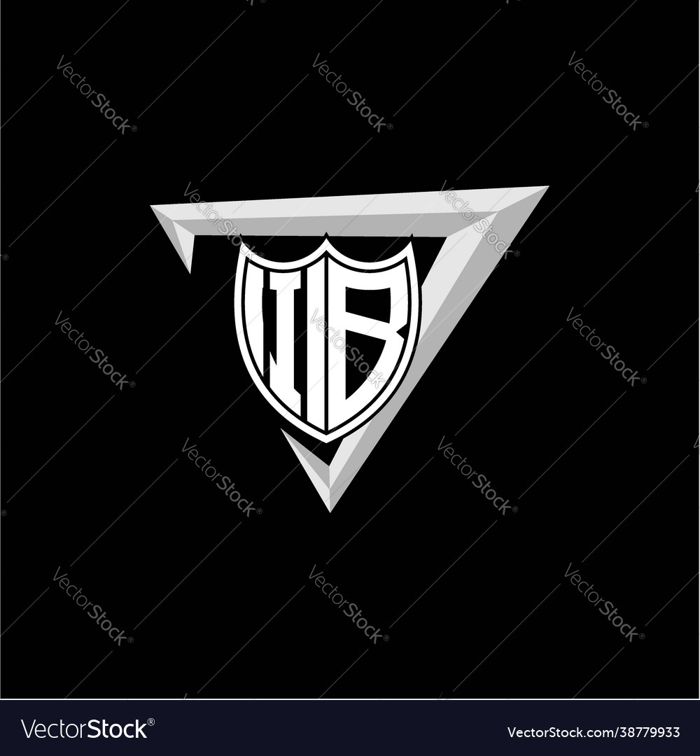 Initial letter i b shield shape with triangular