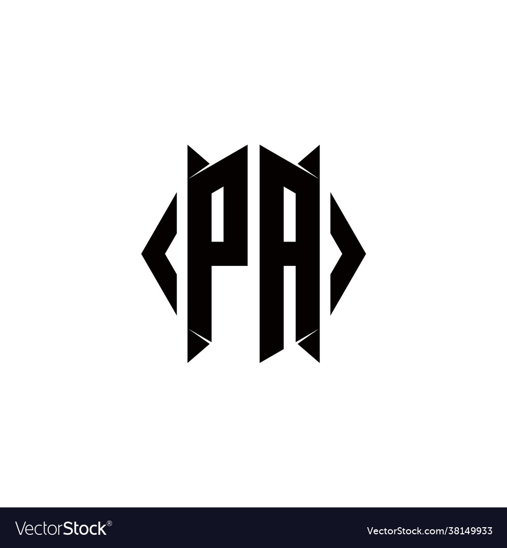 Pa logo monogram with shield shape designs