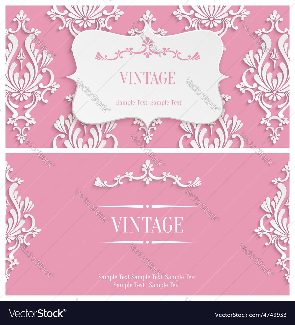 pink 3d vintage invitation template with vintage invitation templates free