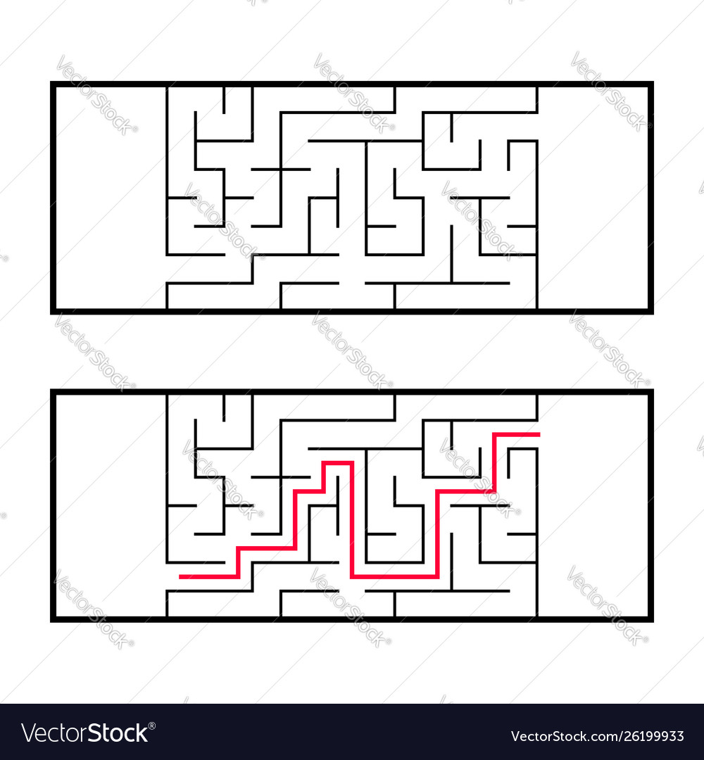 Rectangular labyrinth maze an interesting vector image Rectangular labyrinth maze an interesting