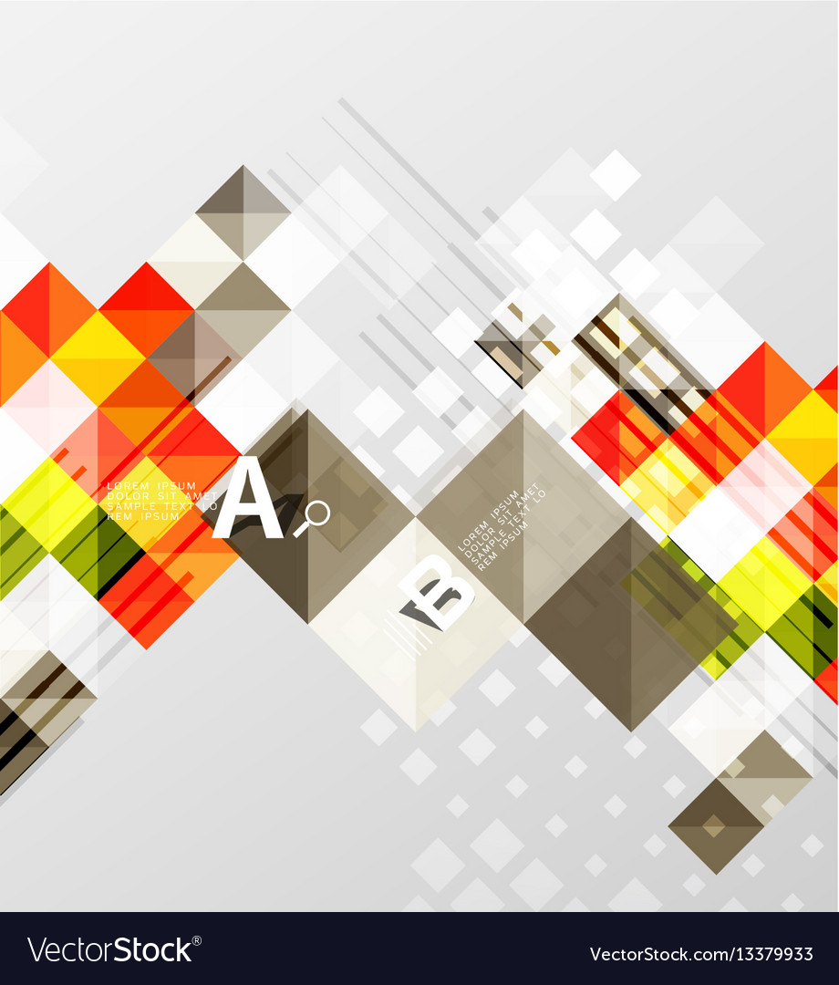 Square elements with infographics and options vector image Square elements with infographics and options