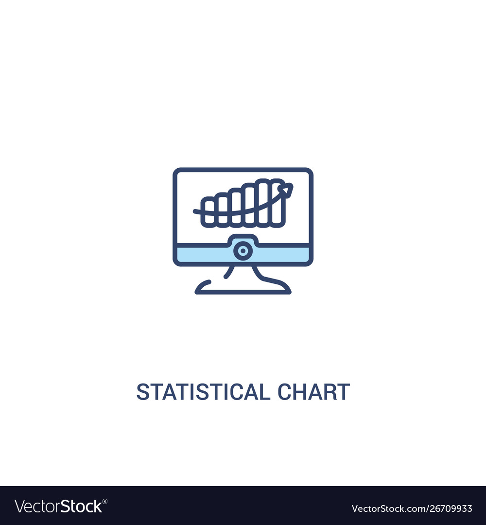 Statistical chart concept 2 colored icon simple vector image Statistical chart concept 2 colored icon simple
