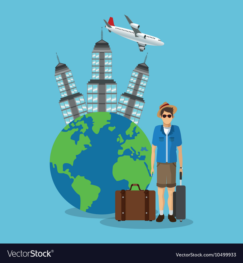 Travel trip airport design Royalty Free Vector Image