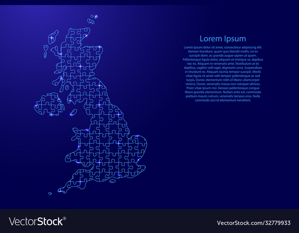 United kingdom map from blue pattern