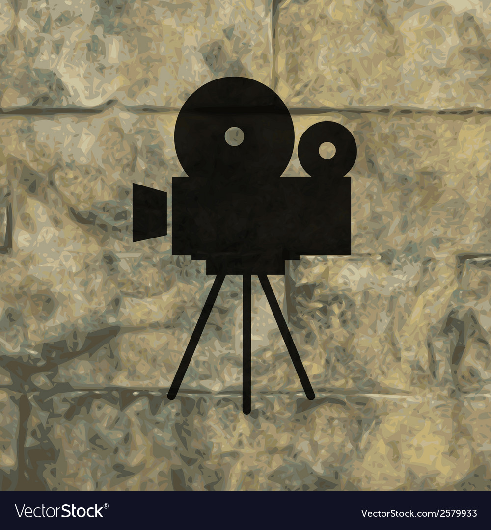Videocamera flat modern web button and space
