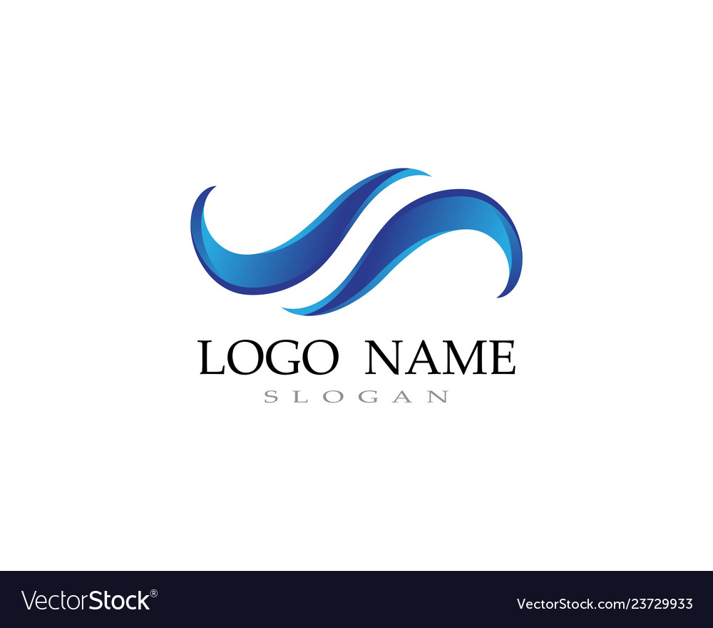 Wave water logo beach Royalty Free Vector Image