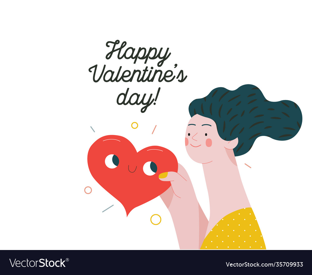 Woman giving a heart - valentine graphics