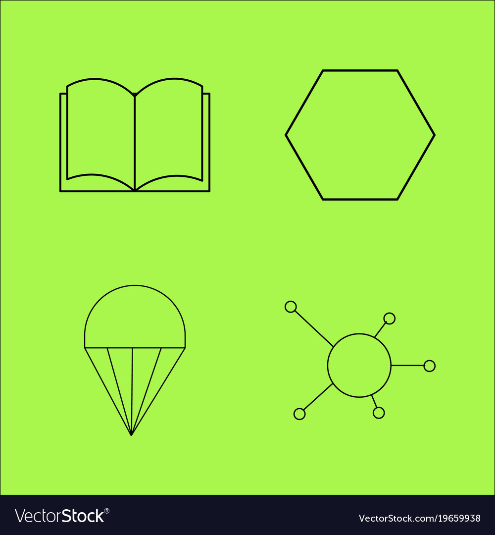 Basic content simple linear outline icon set