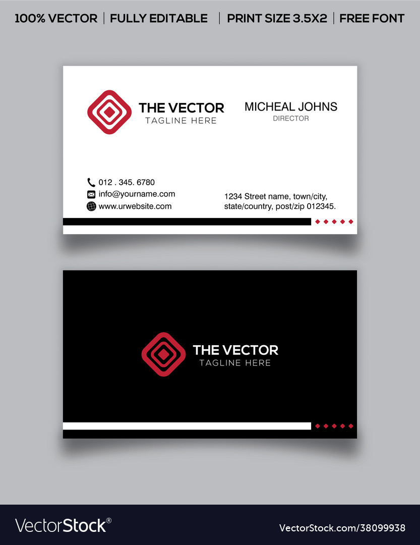 Business card black and white