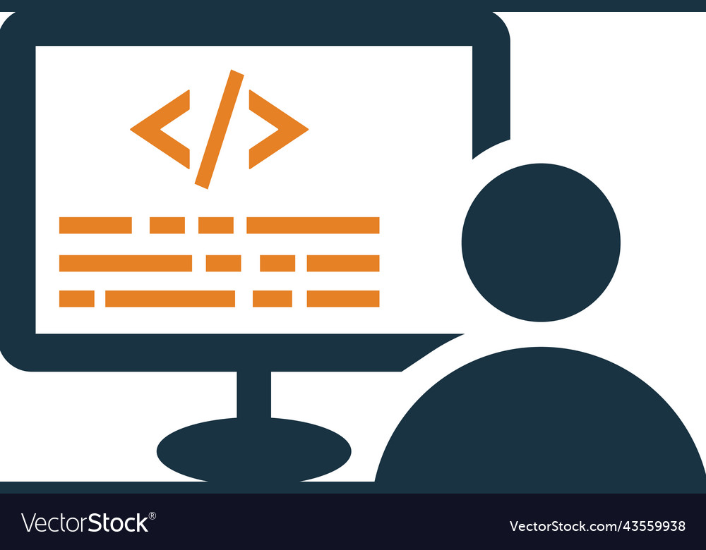 Coder programmer icon glyph style eps