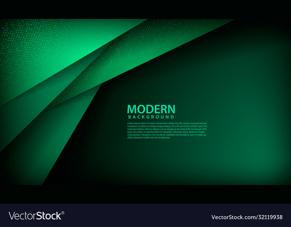 Dark abstract background with green overlap vector image Dark abstract background with green overlap