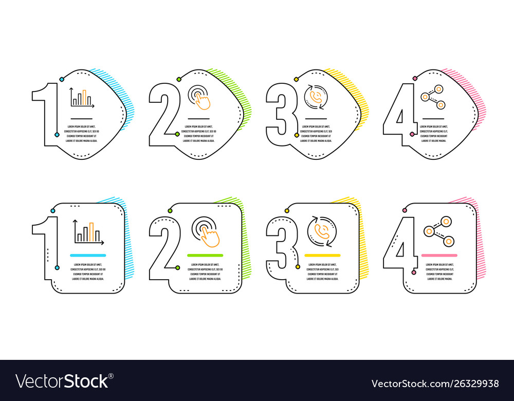 Diagram graph call center and click icons set