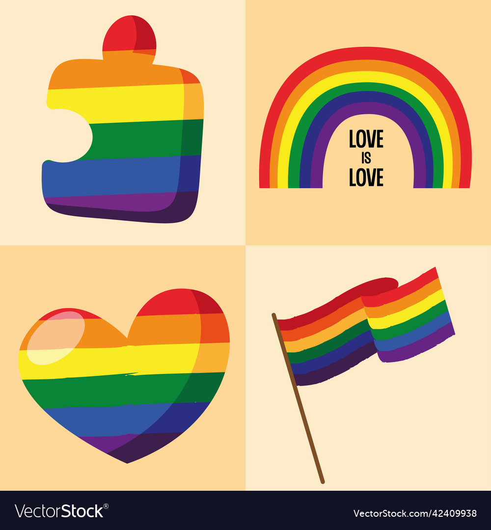 Vielfalt und Inklusion vier Icons
