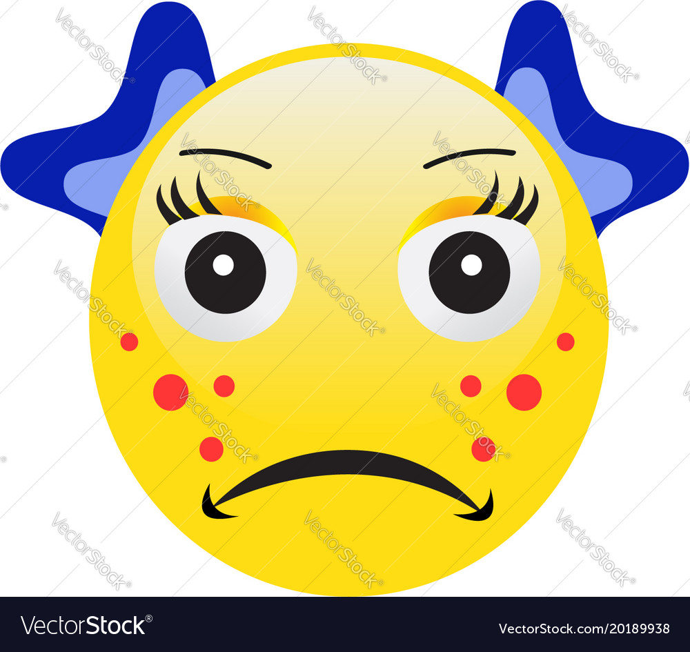 Emoticon with acne squeezing a pimple