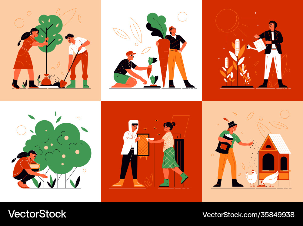 Farmer flat concept Royalty Free Vector Image - VectorStock