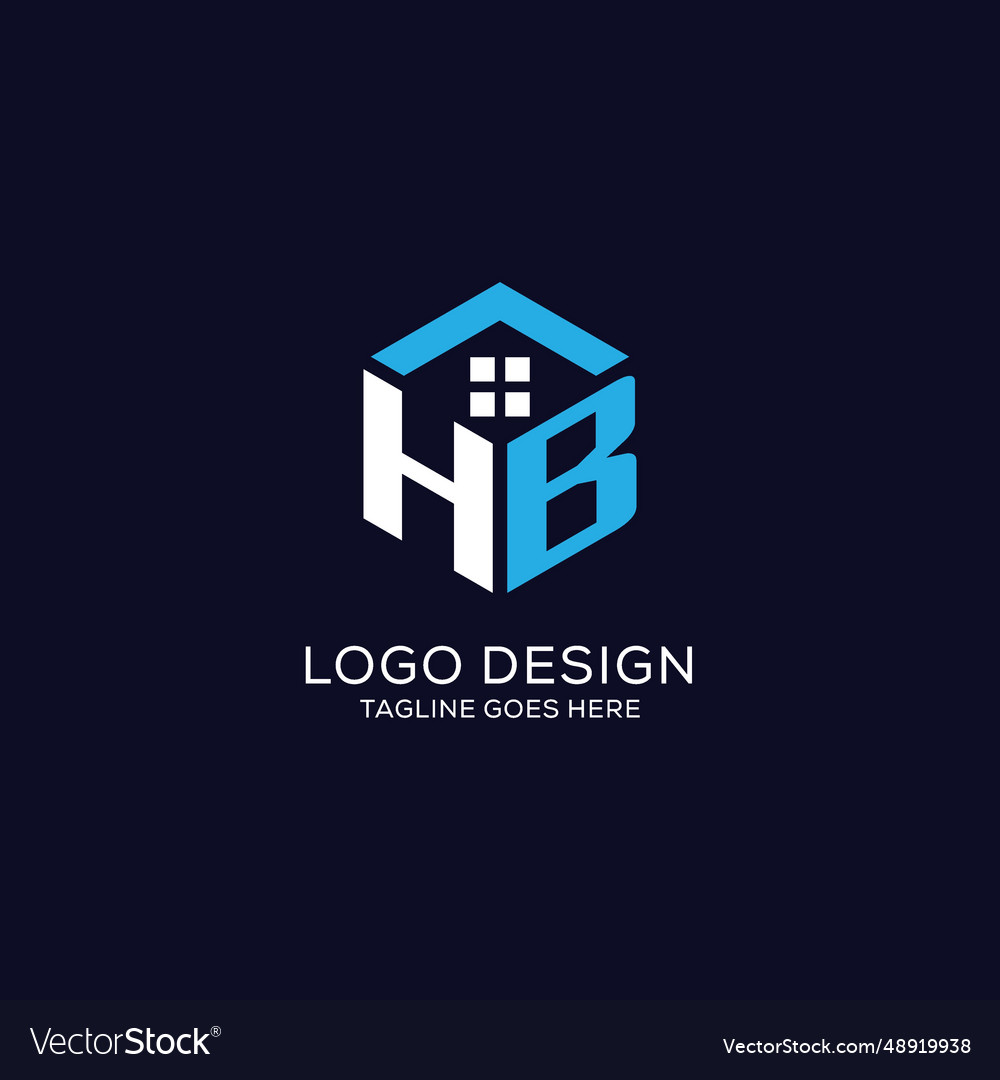 Initial logo hb monogram with abstract house