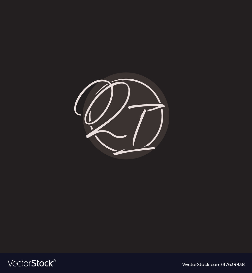 Initials qi logo monogram with simple circle line