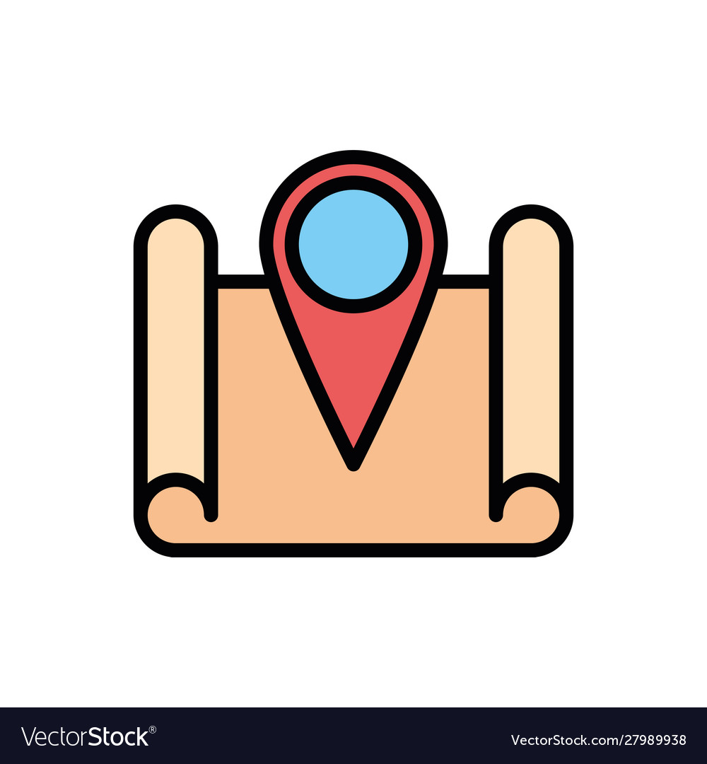 Isolated gps mark and map fill design