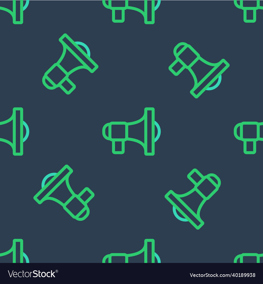 Line megaphone icon isolated seamless pattern