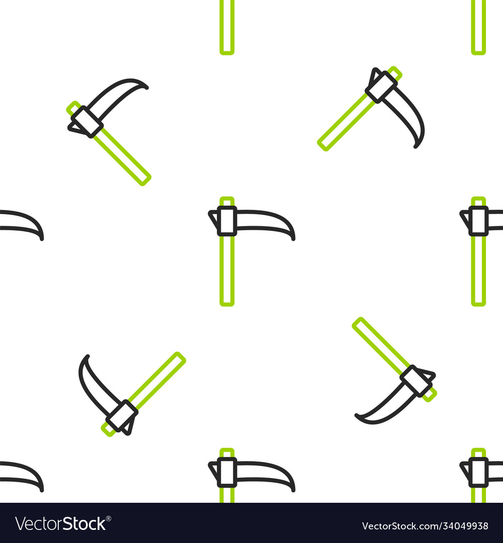 Line scythe icon isolated seamless pattern Vector Image Line scythe icon isolated seamless pattern