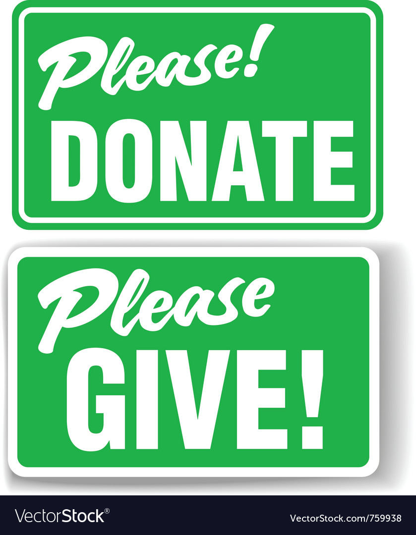 Please Donate Vector Sign Stock Illustration - Download Image Now