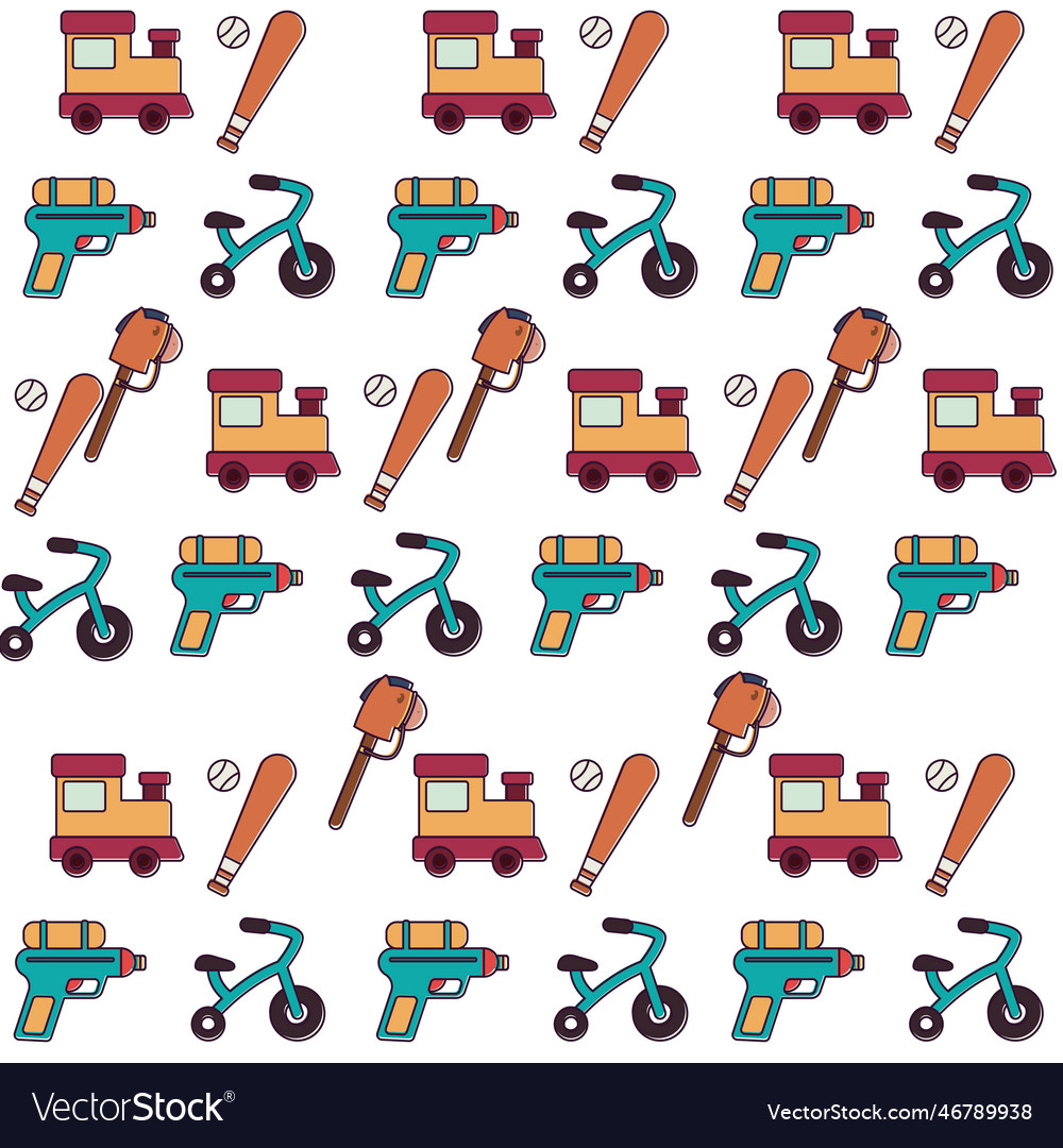 Seamless pattern background with toy icons