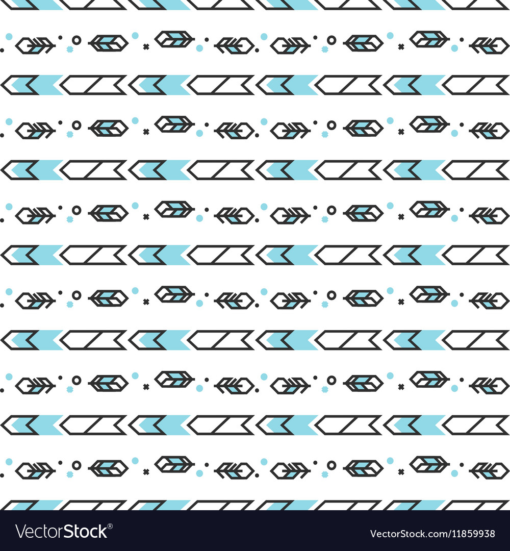 Seamless pattern with stylized linear feathers