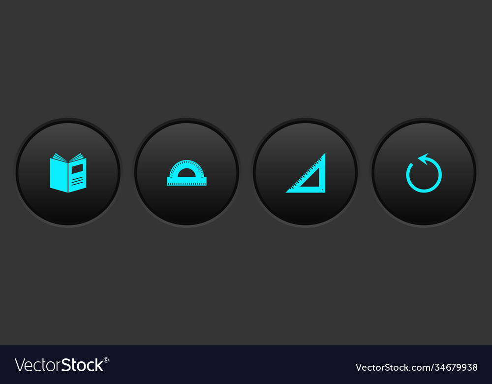 Set open book protractor grid triangular ruler vector image Set open book protractor grid triangular ruler