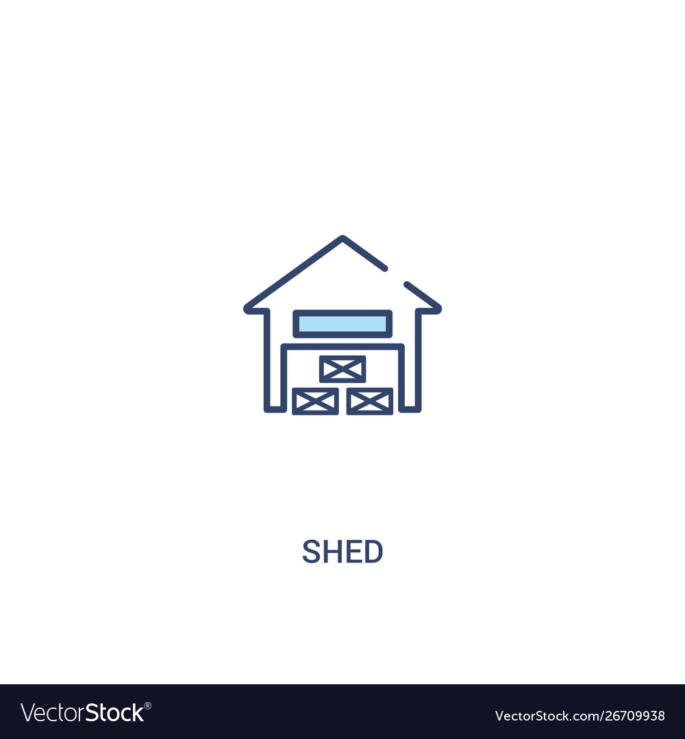 Shed concept 2 colored icon simple line element vector image Shed concept 2 colored icon simple line element