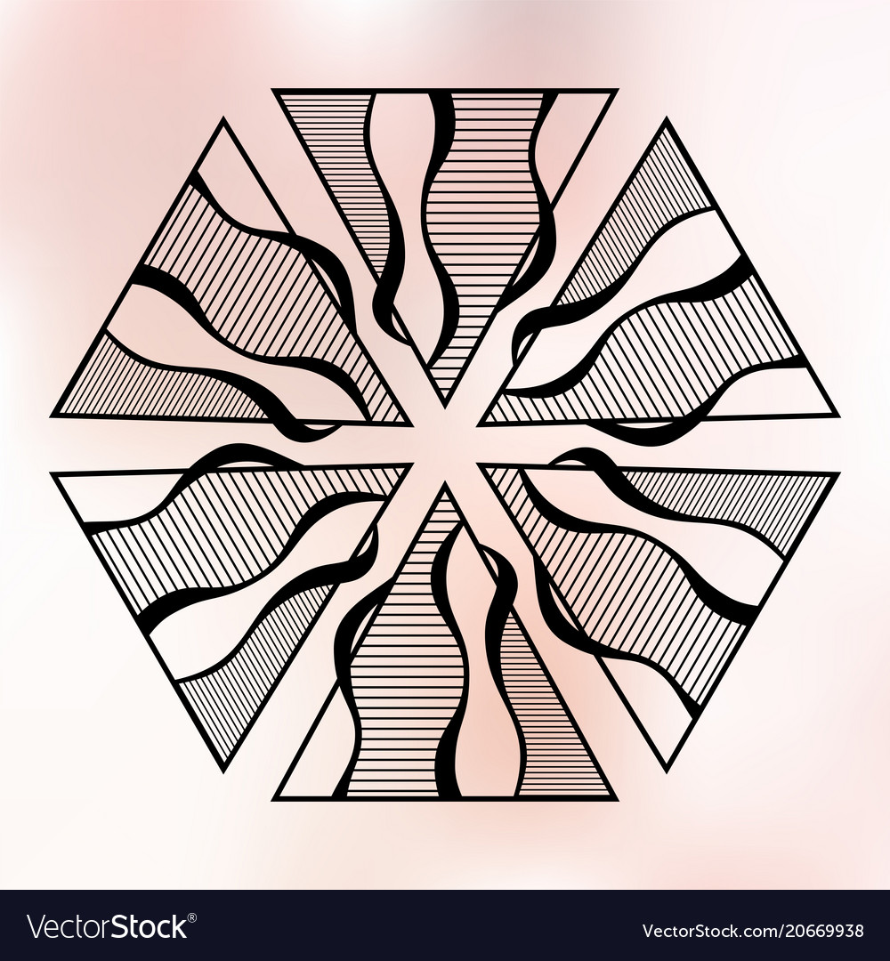 Six symmetrically arranged triangles separated