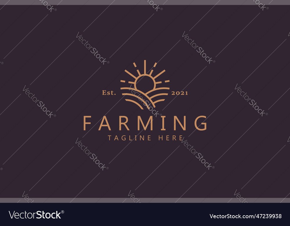 Sun and Agriculture Logo - Premium Quality