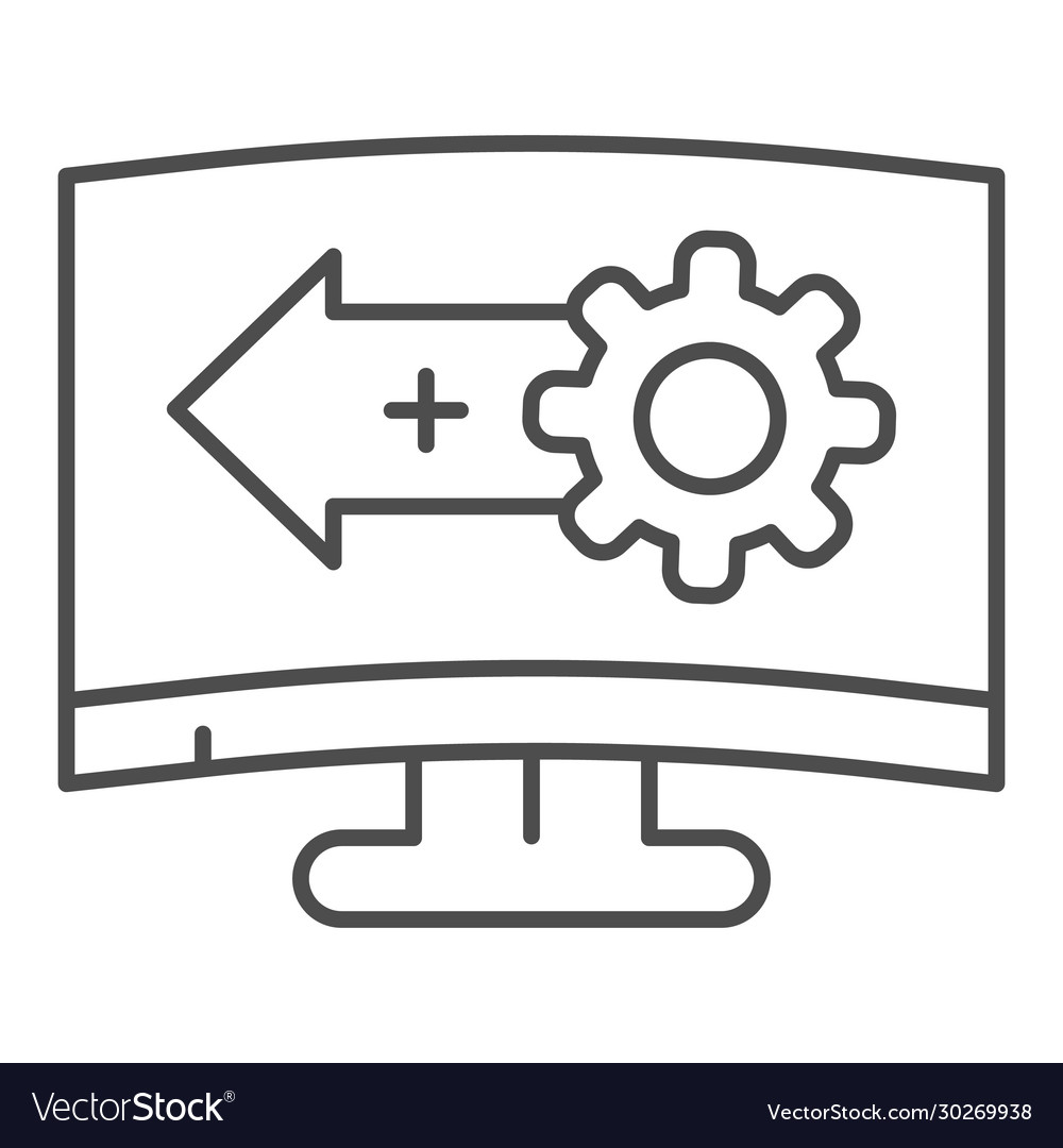 System upgrade thin line icon software update Vector Image System upgrade thin line icon software update