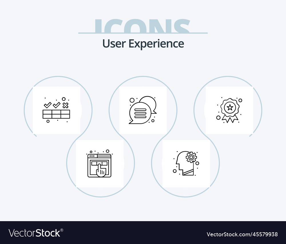 User experience line icon pack 5 design