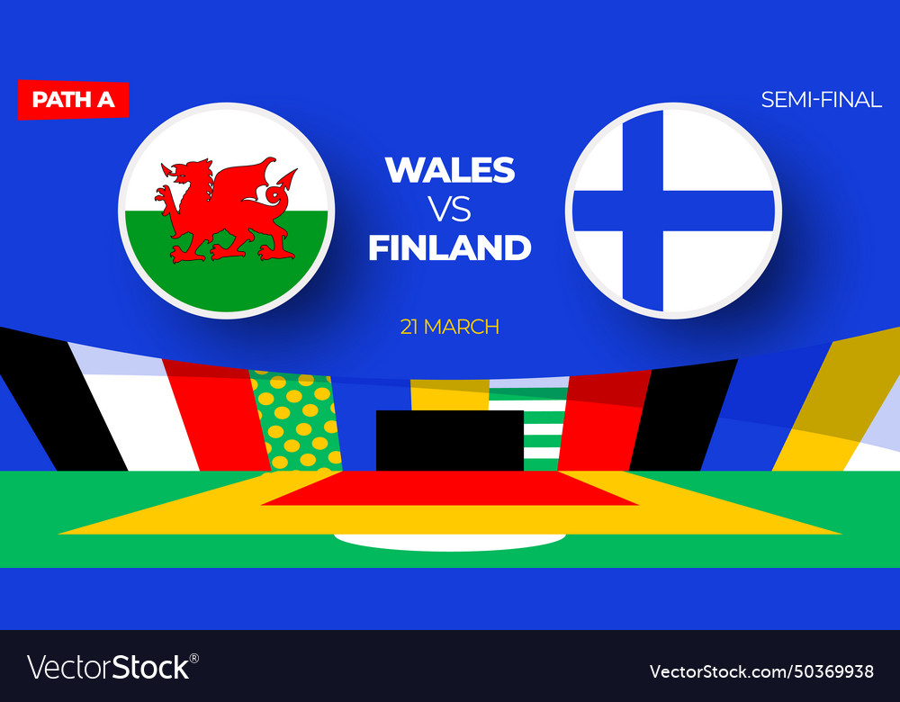 Wales vs finland football 2024 match Royalty Free Vector