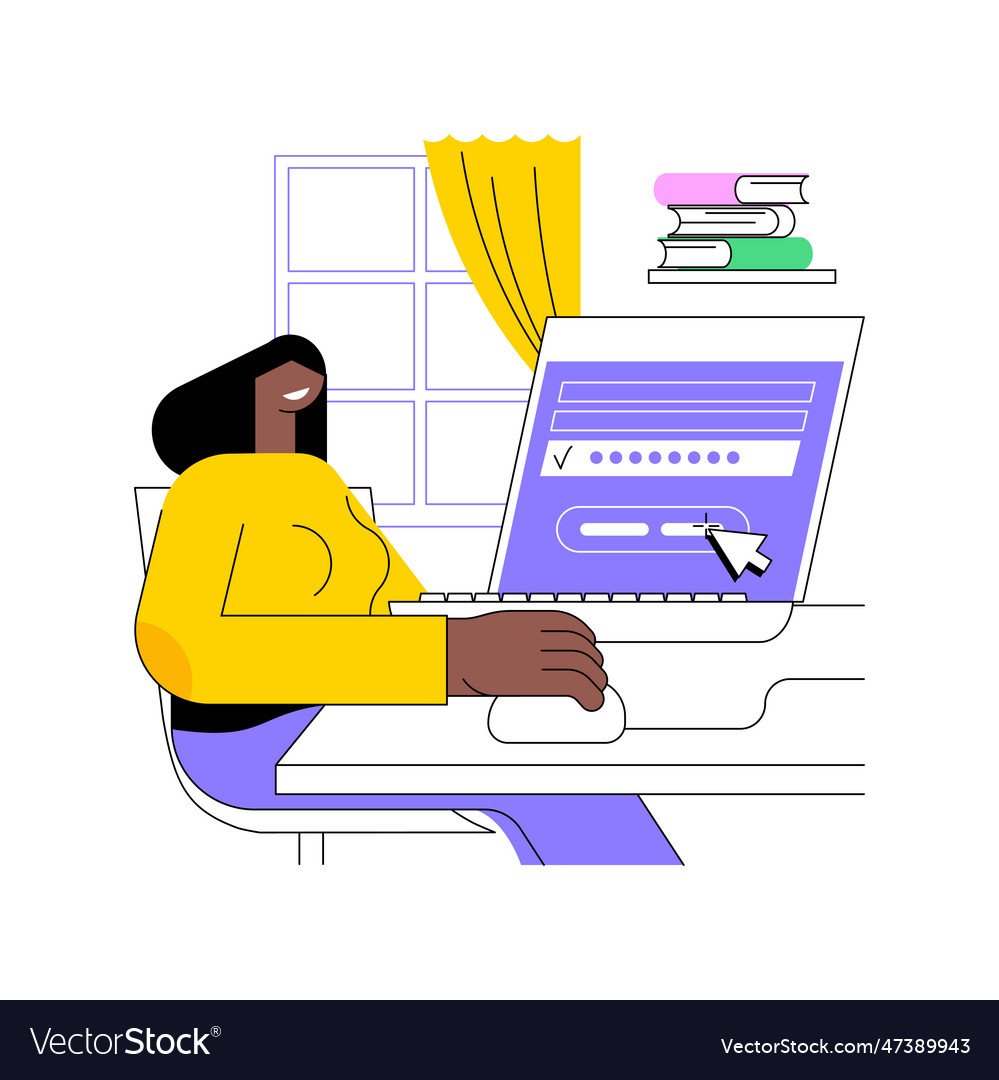 Class access code isolated cartoon vector image Class access code isolated cartoon