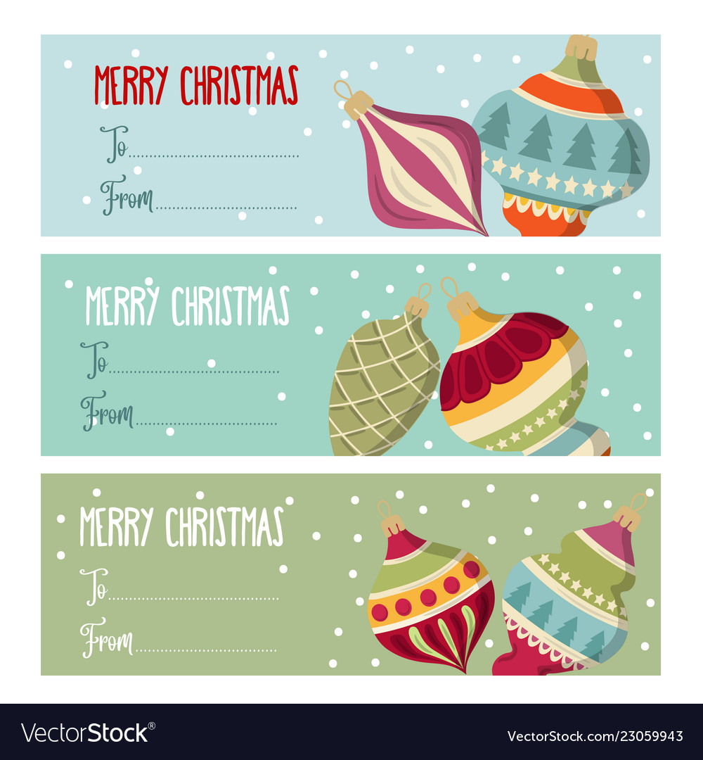 Cute flat design christmas labels collection Vector Image