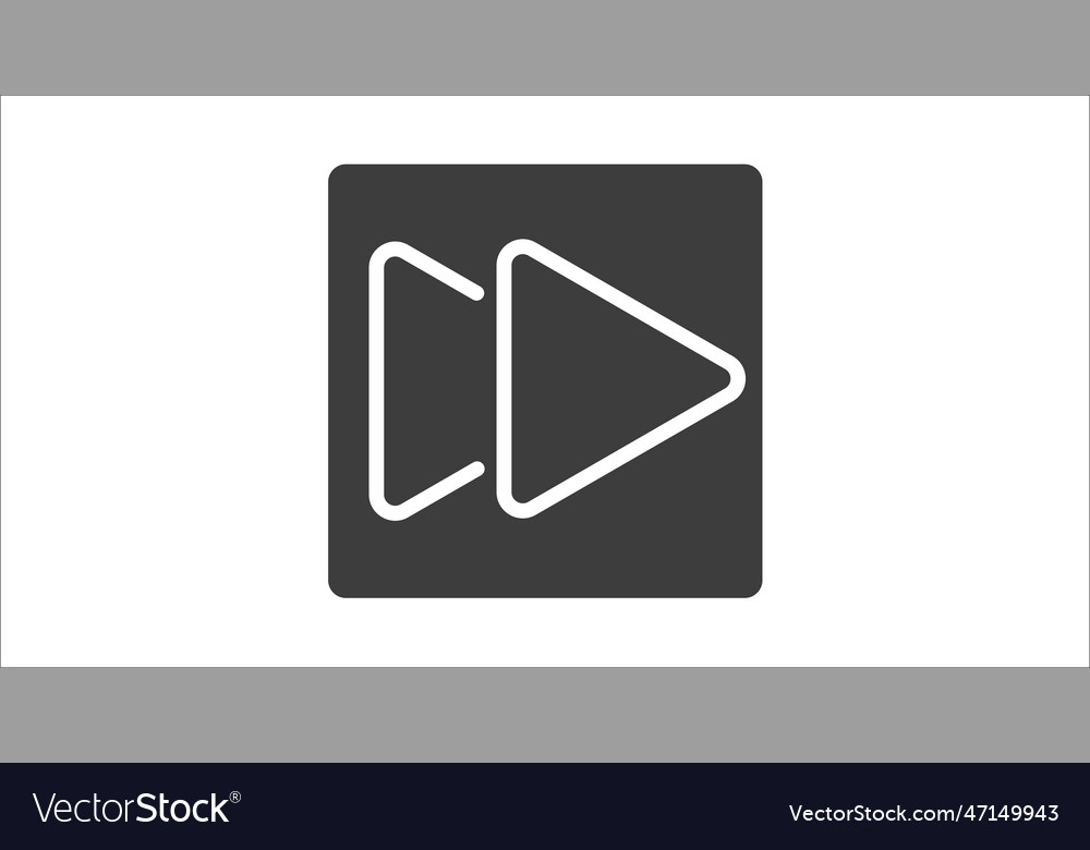 Forward button icon filled vector image Forward button icon filled