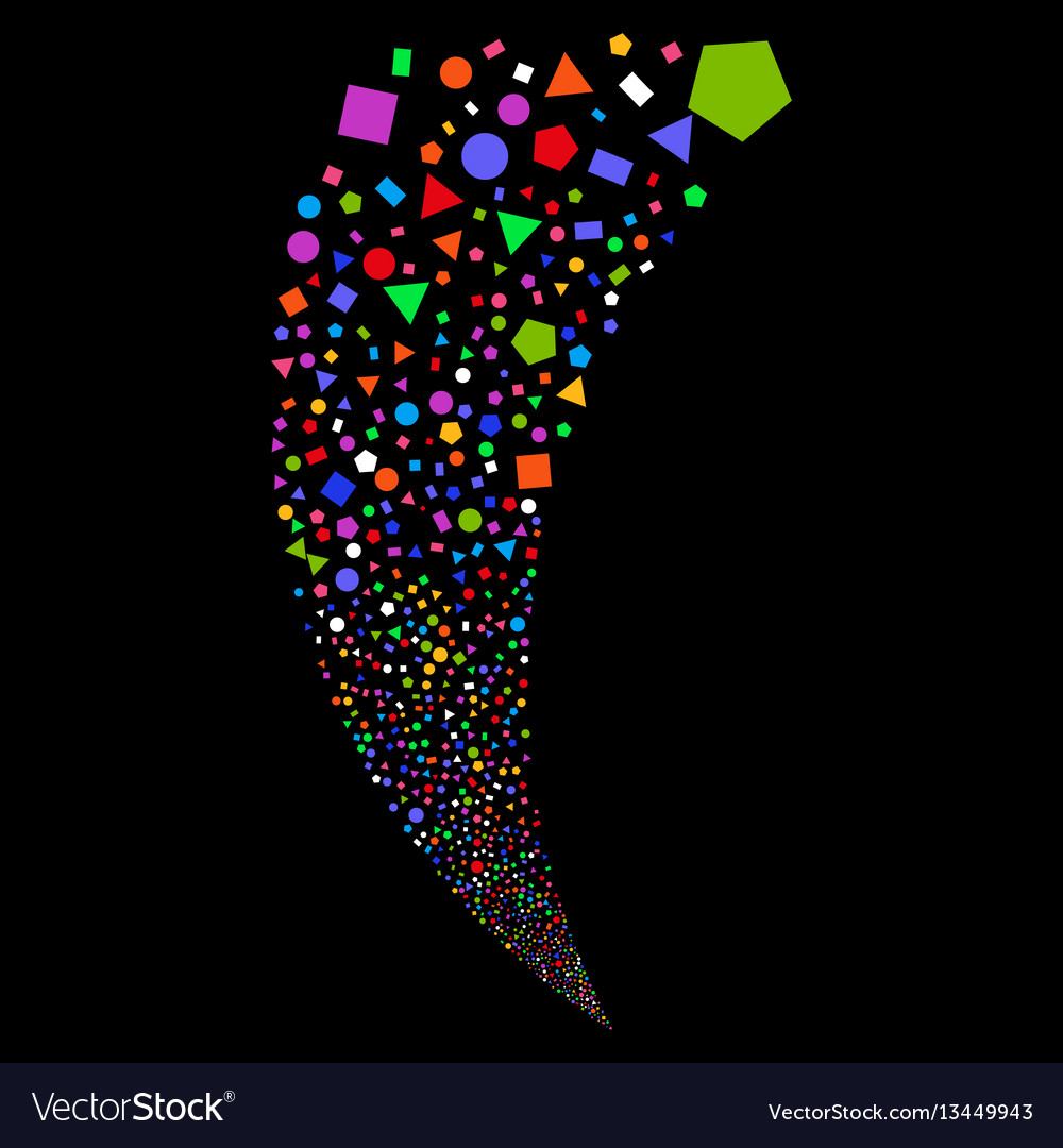 Geometric figures random stream vector image Geometric figures random stream