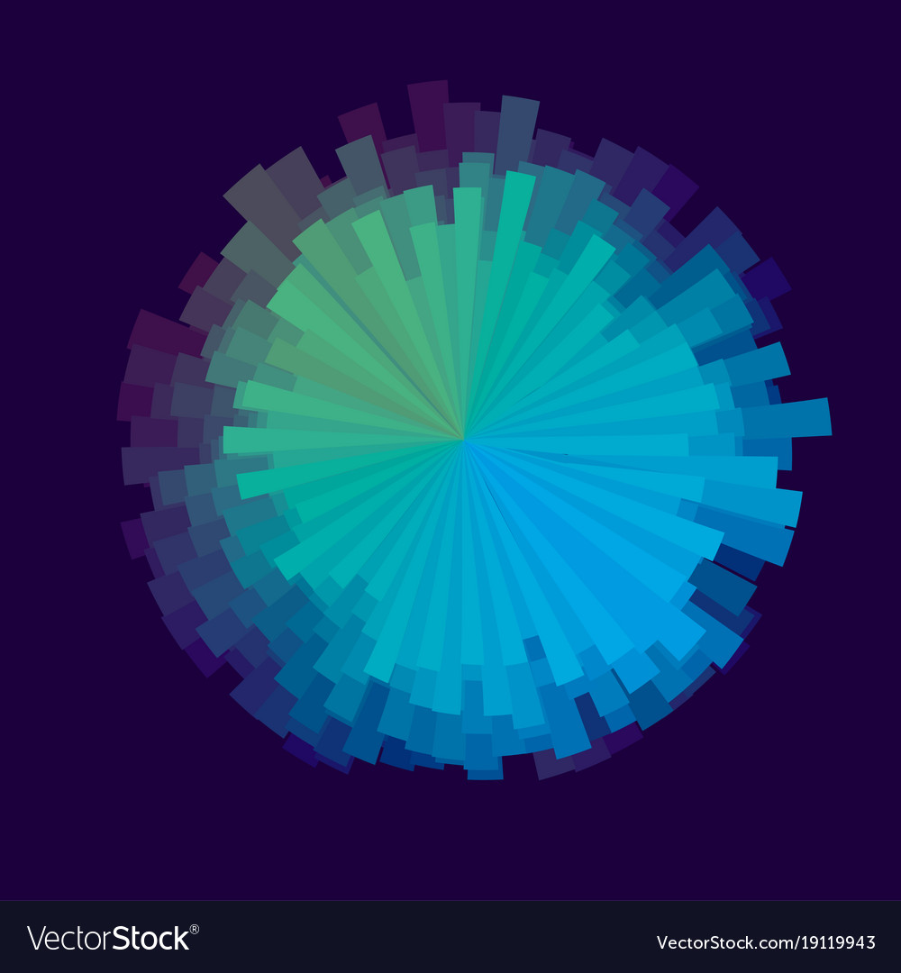 Glitch round design element