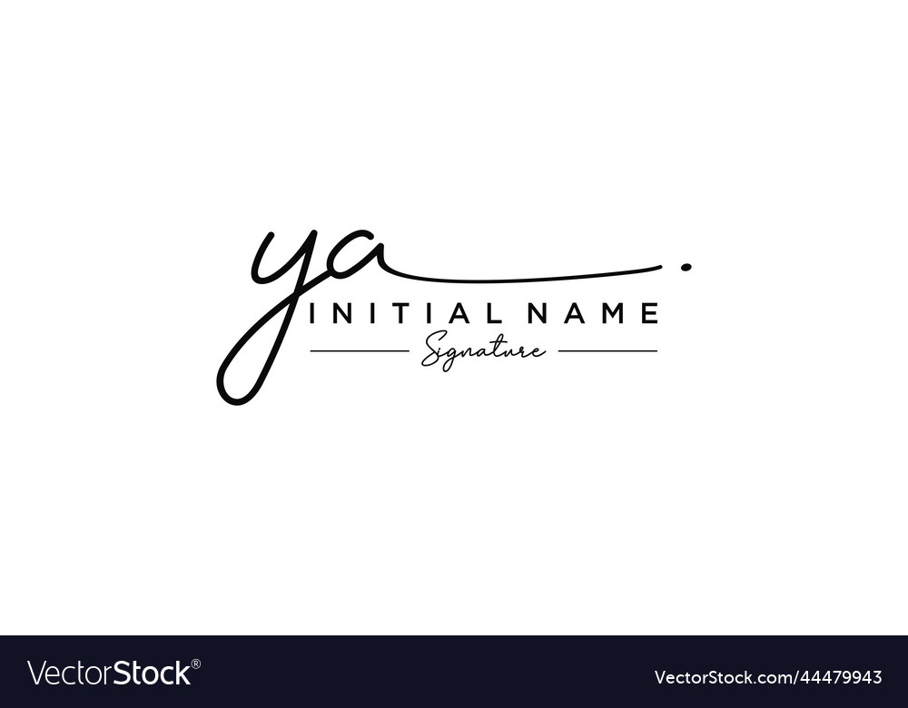 Initial ya signature logo template hand drawn