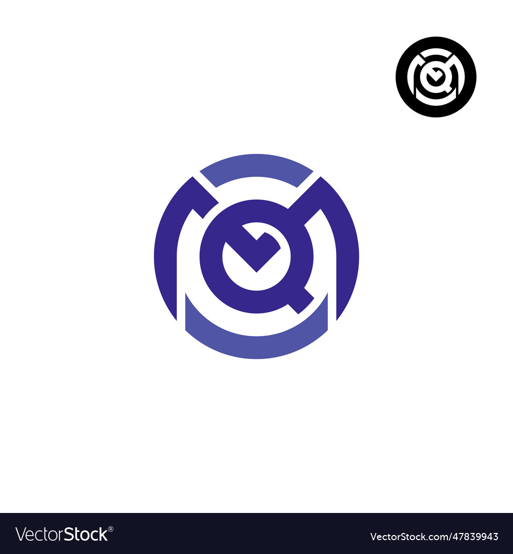 Buchstaben mq qm Kreis mutiges Logo Design Vector Image Buchstaben mq qm Kreis mutiges Logo Design