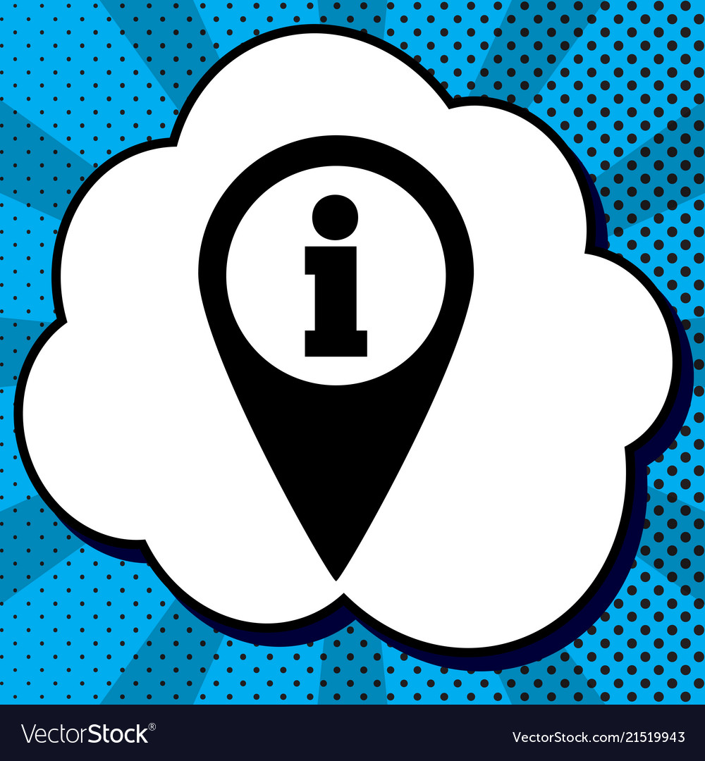 Map pointer with information sign black